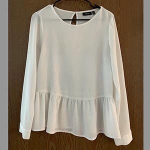 Apt. 9 White Peplum Blouse S